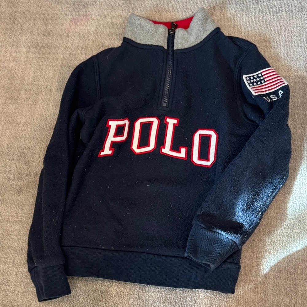 Polo by Ralph Lauren Black and Red Fleece Jacket
